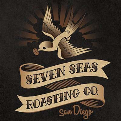 sticker of seven seas roasting with bird on top