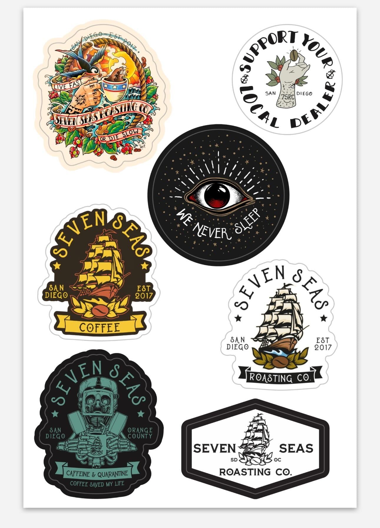 Seven Seas Mini Sticker Sheet