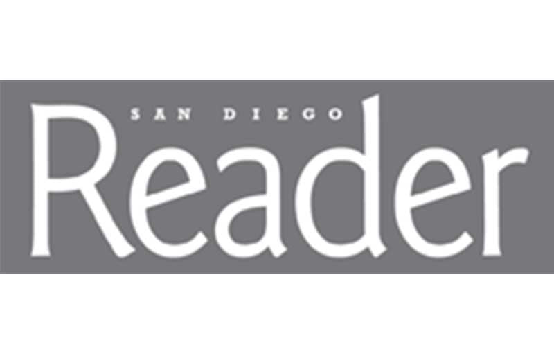 San Diego Reader Logo that link to a article they wrote about Seven Seas Roasting Co.