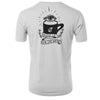 Back of White t-shirt with sleep is for the week art work with eye above of black mug