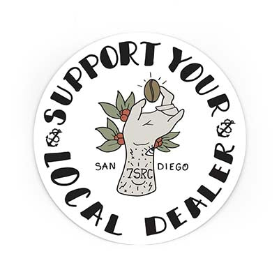 Sticker of support your local dealer artwork