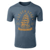 Seven seas roasting summer shirt color blue with yellow flagship logo