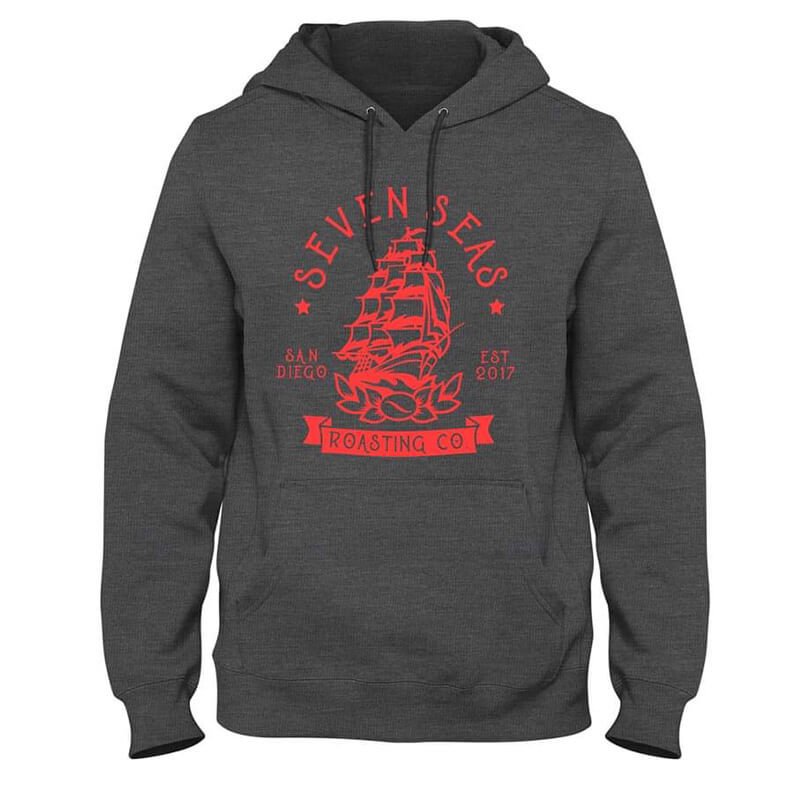 Charcoal and Red Flagship Hoodie