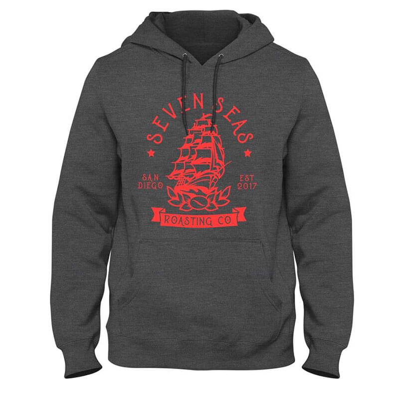 Charcoal RED flagship hoodie